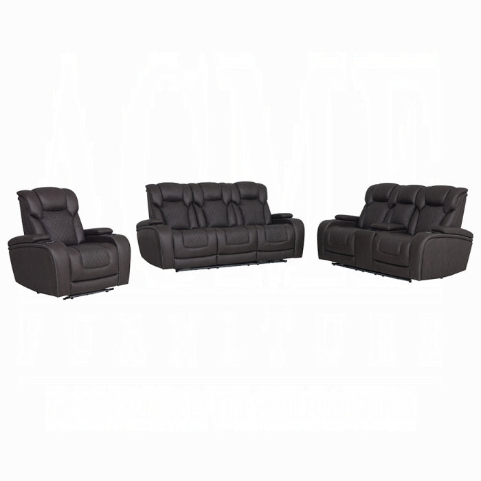 Acme Furniture - Wendell Power Motion Loveseat w/Console, Wireless Charger, Storage, USB & LED - LV06221 - GreatFurnitureDeal