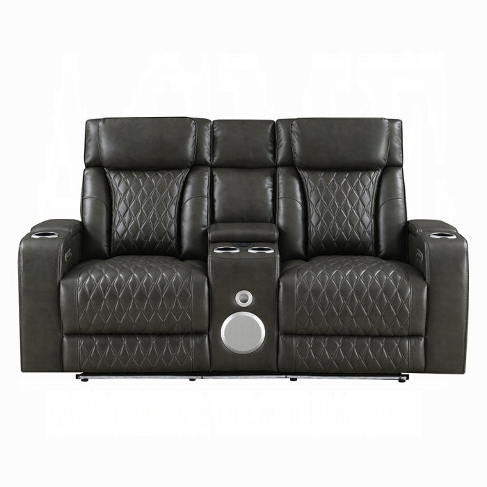 Acme Furniture - Taddeo Power Motion Loveseat w/Console, Speaker, USB, Wireless Charger & LED - LV06231 - GreatFurnitureDeal