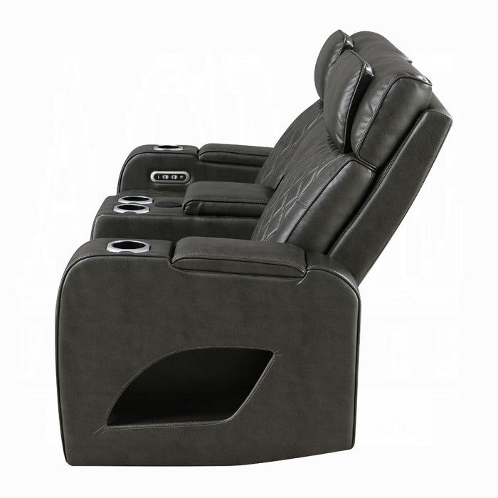 Acme Furniture - Taddeo Power Motion Loveseat w/Console, Speaker, USB, Wireless Charger & LED - LV06231 - GreatFurnitureDeal