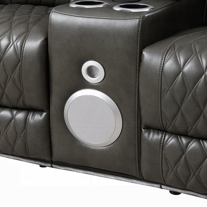 Acme Furniture - Taddeo Power Motion Loveseat w/Console, Speaker, USB, Wireless Charger & LED - LV06231 - GreatFurnitureDeal