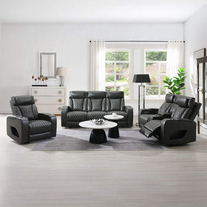 Acme Furniture - Taddeo Power Motion Loveseat w/Console, Speaker, USB, Wireless Charger & LED - LV06231 - GreatFurnitureDeal