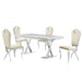Mariano Furniture - LX008 - 5 Piece Dining Table Set in Cream/Silver- BM-LX008CS5 - GreatFurnitureDeal