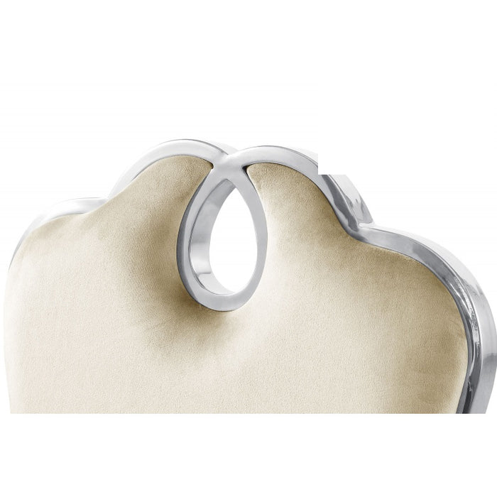 Mariano Furniture - LX008 Dining Chair in Cream/Silver (Set of 2) - BM-LX008CSC - GreatFurnitureDeal