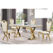 Mariano Furniture - LX008 5 Piece Round Dining Table Set - BM-LX008-CRM-5SET - GreatFurnitureDeal