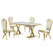 Mariano Furniture - LX008 5 Piece Round Dining Table Set - BM-LX008-CRM-5SET - GreatFurnitureDeal