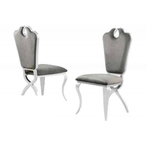 Mariano Furniture - LX008 Dining Chair in Grey/Silver (Set of 2) - BM-LX008GSC - GreatFurnitureDeal