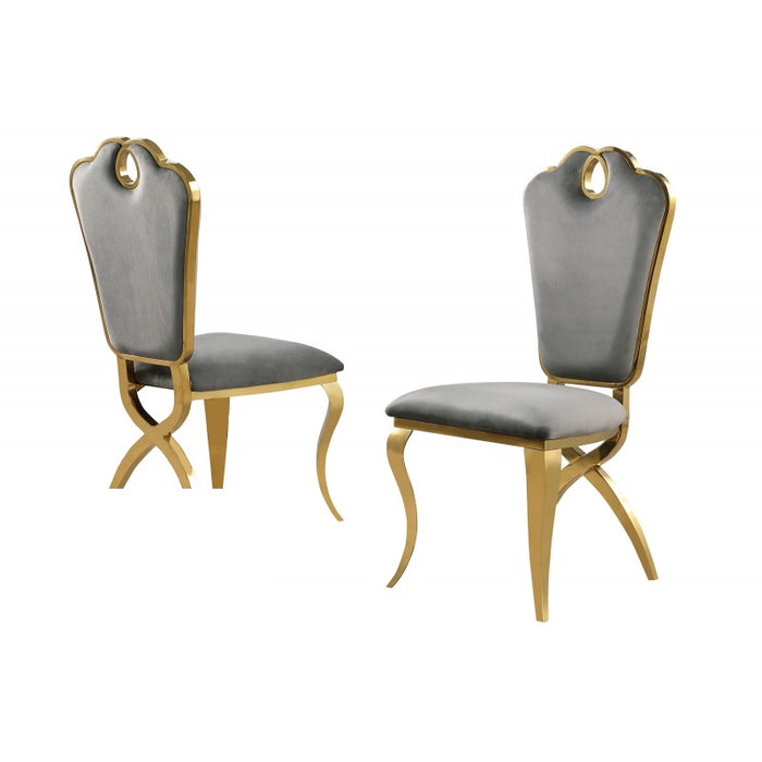 Mariano Furniture - LX008 Dining Chair in Grey (Set of 2) - BM-LX008GGC - GreatFurnitureDeal
