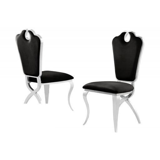 Mariano Furniture - LX008 Dining Chair in Black/Silver (Set of 2) - BM-LX008BSC - GreatFurnitureDeal