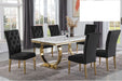 Mariano Furniture - LX01 - 7 Piece Rectangle Dining Table Set in Black/Gold - BM-LX01BLKG7 - GreatFurnitureDeal