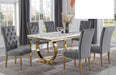 Mariano Furniture - LX01 - 7 Piece Rectangle Dining Table Set in Grey/Gold - BM-LX01GG7 - GreatFurnitureDeal