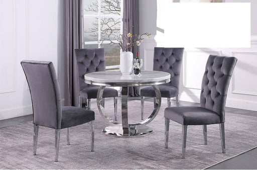Mariano Furniture - LX02 - 5 Piece Dining Table Set in Grey/Silver- BM-LX02G5 - GreatFurnitureDeal