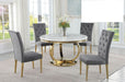 Mariano Furniture - LX02 - 5 Piece Dining Table Set in Grey/Gold - BM-LX02GG5 - GreatFurnitureDeal