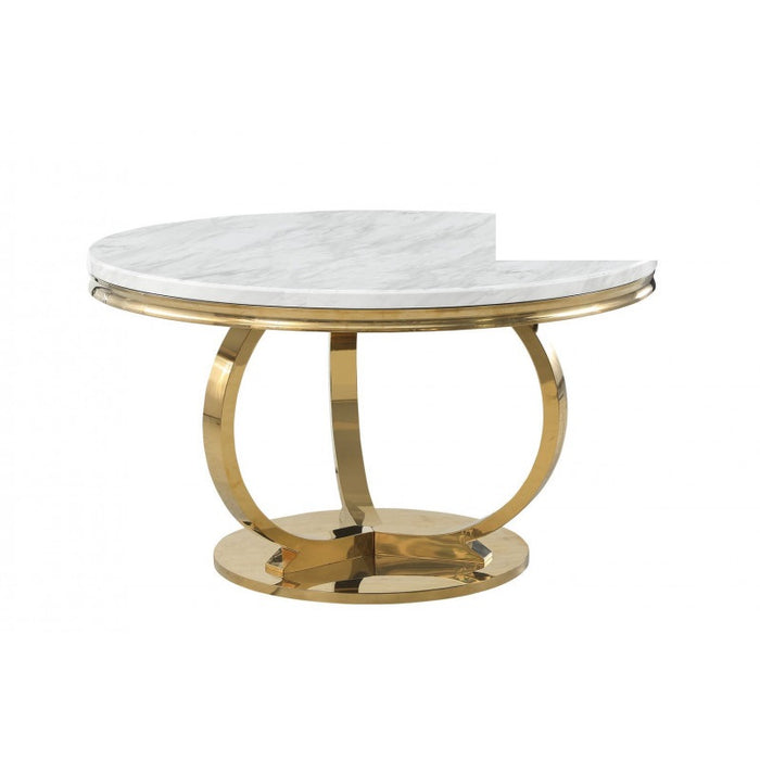 Mariano Furniture - LX02 - 5 Piece Dining Table Set in Cream/Gold - BM-LX02CG5 - GreatFurnitureDeal