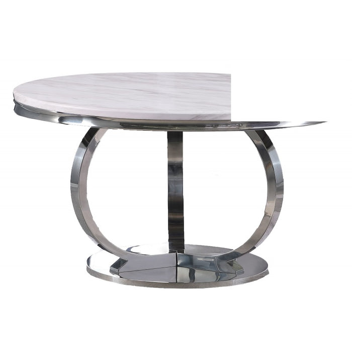 Mariano Furniture - LX02 - 5 Piece Dining Table Set in Navy Blue/Silver- BM-LX02BL552 - GreatFurnitureDeal