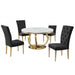 Mariano Furniture - LX02 - 5 Piece Dining Table Set in Black/Gold - BM-LX02BLKG5 - GreatFurnitureDeal