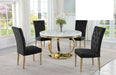 Mariano Furniture - LX02 - 5 Piece Dining Table Set in Black/Gold - BM-LX02BLKG5 - GreatFurnitureDeal