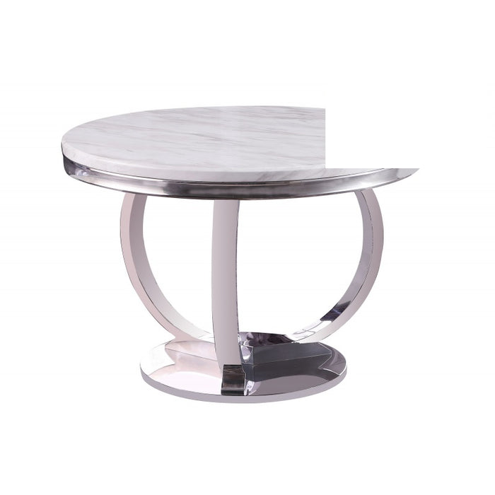 Mariano Furniture - LX02 - 44" Dining Table in Silver - BM-LX02T - GreatFurnitureDeal