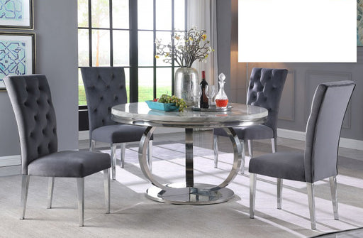 Mariano Furniture - LX02 - 5 Piece Dining Table Set in Grey/Silver- BM-LX02G552 - GreatFurnitureDeal