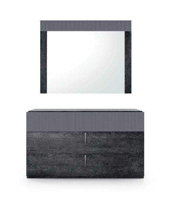 ESF Furniture - Onyx Single Dresser with Mirror in Metallic Matte - ONYXSINGLEDRESSER-MIRROR