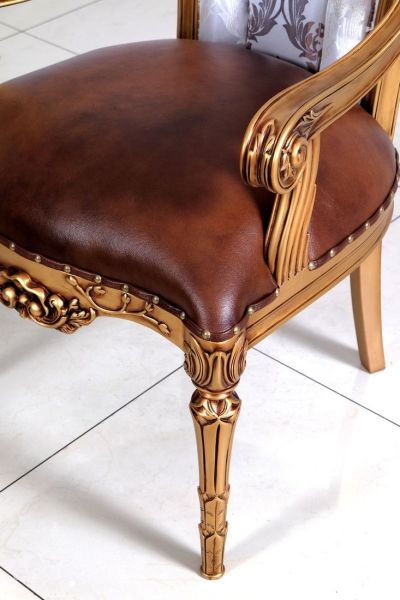 European Furniture - Valentina Arm Chair (Set of 2) in Antique Golden Bronze - 51955-AC - GreatFurnitureDeal