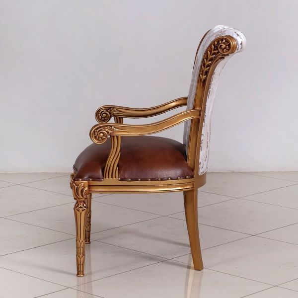 European Furniture - Valentina Arm Chair (Set of 2) in Antique Golden Bronze - 51955-AC - GreatFurnitureDeal