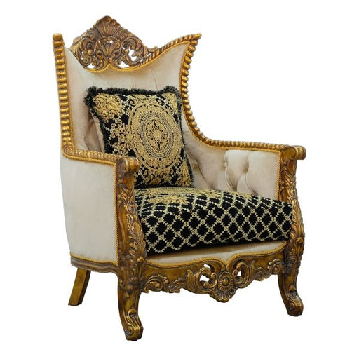 European Furniture - Maggiolini III Chair in Antique Bronze Black and Gold - 31059-C - GreatFurnitureDeal
