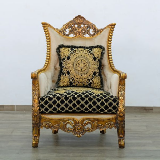 European Furniture - Maggiolini III Chair in Antique Bronze Black and Gold - 31059-C - GreatFurnitureDeal