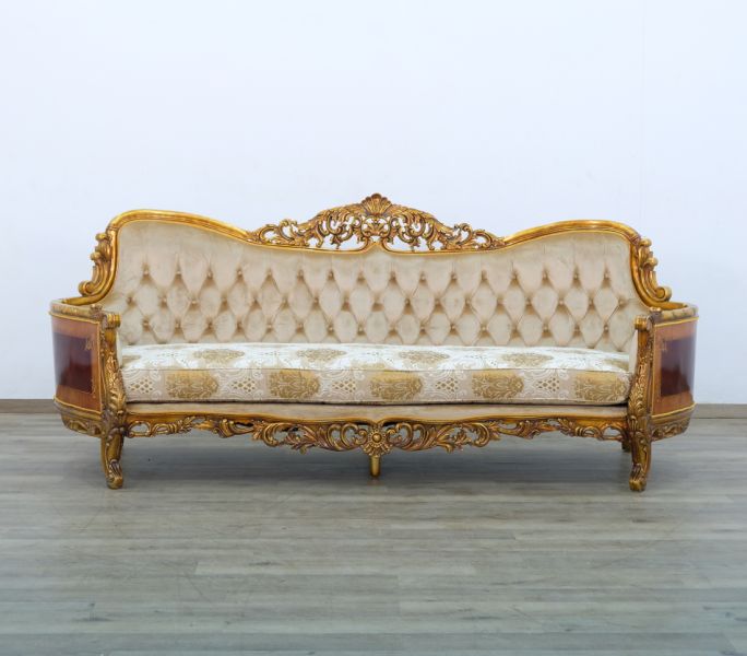 European Furniture - Maggiolini Luxury Sofa - Antique Bronze Demask Gold - 31055-S - GreatFurnitureDeal