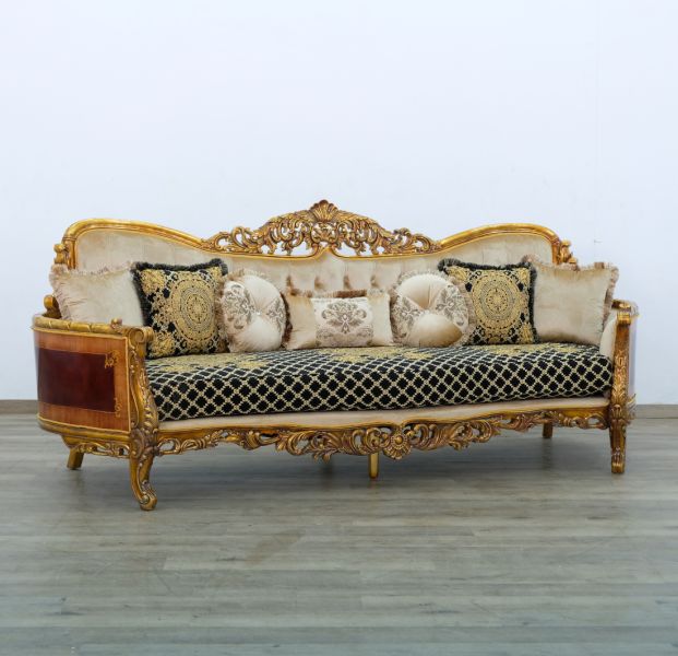 European Furniture - Maggiolini III Sofa in Antique Bronze Black and Gold - 31059-S - GreatFurnitureDeal