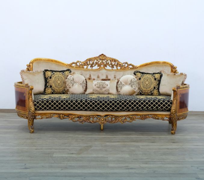 European Furniture - Maggiolini Luxury Sofa - Antique Bronze Demask Gold - 31055-S - GreatFurnitureDeal