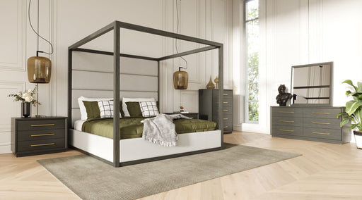 VIG Furniture - Modrest Manhattan Contemporary Canopy Grey Eastern King Bed - VGMA-BR-127-BED-EK - GreatFurnitureDeal