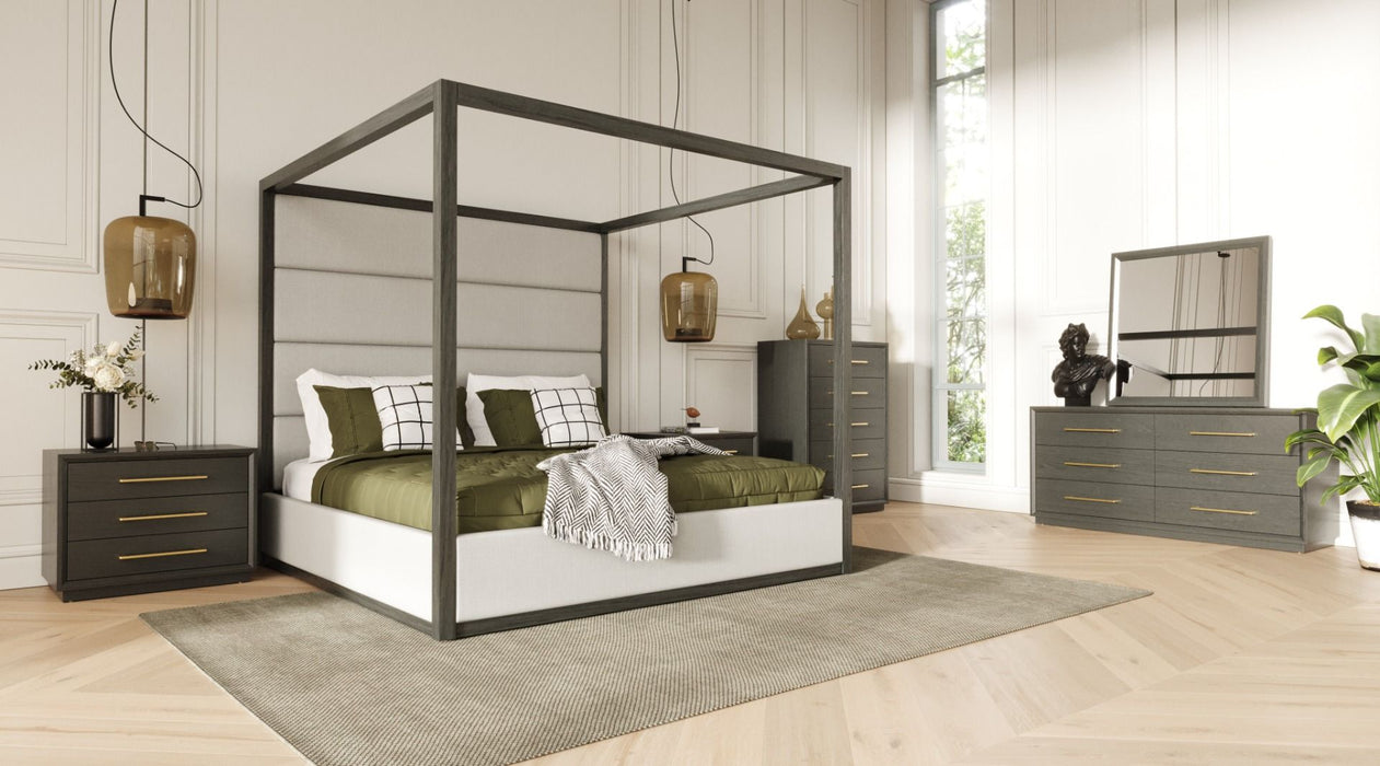VIG Furniture - Modrest Manhattan Contemporary Grey and Gold Nightstand - VGMA-BR-127-NS - GreatFurnitureDeal