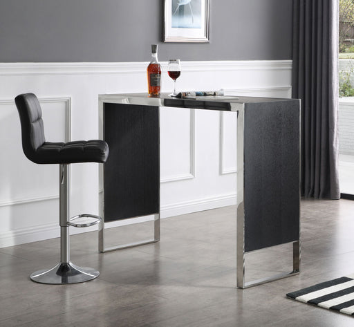 VIG Furniture - Modrest Manston Modern Black Oak & Stainless Steel Bar Table - VGVCBT1935-BLK - GreatFurnitureDeal