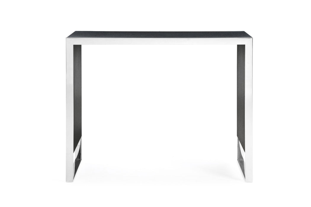 VIG Furniture - Modrest Manston Modern Black Oak & Stainless Steel Bar Table - VGVCBT1935-BLK