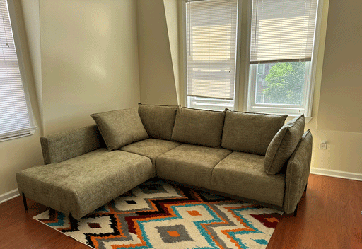 ESF Furniture - Marsylia Sectional Left w/Bed in Olive - MARSYLIA-LEFT - GreatFurnitureDeal