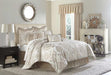 AICO Furniture - Marbella 10 Piece King Comforter Set in Creme - BCS-KS10-MRBEA-CRM - GreatFurnitureDeal