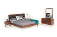 VIG Furniture - Modrest Marshall Mid-Century Modern Brown Fabric & Walnut Bedroom Set - VGMABR-39-SET-Q - GreatFurnitureDeal