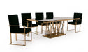 VIG Furniture - Modrest Marston Modern Black Glass & Rosegold Dining Table - VGVCT8919-G - GreatFurnitureDeal