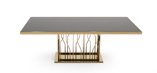 VIG Furniture - Modrest Marston Modern Black Glass & Rosegold Dining Table - VGVCT8919-G - GreatFurnitureDeal