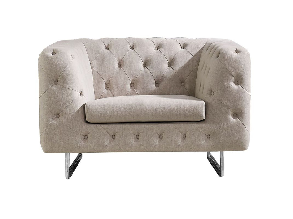 VIG Furniture - Estro Salotti Evergreen Modern Stone Grey Italian Leather Chair - VGMB-1619-CH - GreatFurnitureDeal