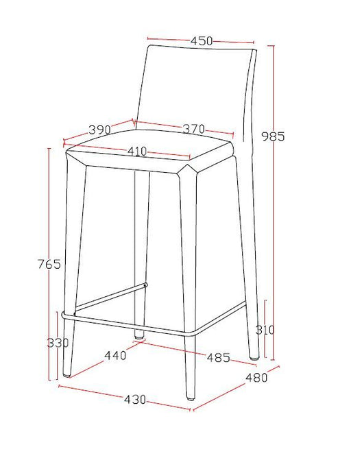 VIG Furniture - Modrest Medford Mid-Century Grey Fabric Bar Stool (Set of 2) - VGEUMC-8219CH-B - GreatFurnitureDeal
