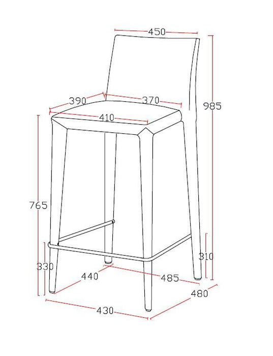 VIG Furniture - Modrest Medford Mid-Century Grey Fabric Bar Stool (Set of 2) - VGEUMC-8219CH-B