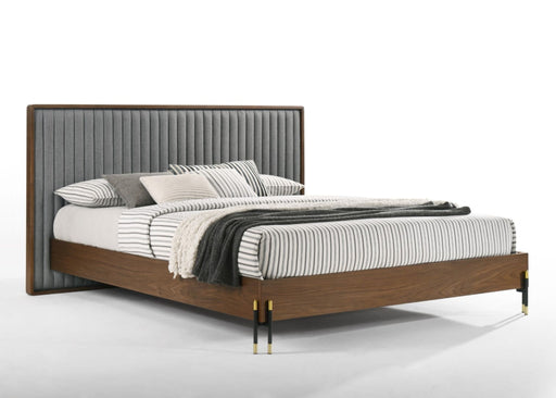 VIG Furniture - Nova Domus Metcalf Mid-Century Walnut & Grey Queen Bed - VGMABR-120-WAL-BED-Q - GreatFurnitureDeal