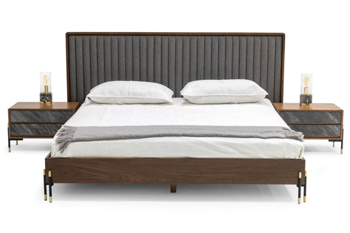 VIG Furniture - Nova Domus Metcalf Mid-Century Walnut & Grey Queen Bed - VGMABR-120-WAL-BED-Q - GreatFurnitureDeal