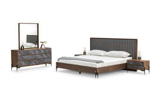 VIG Furniture - Nova Domus Metcalf Mid-Century Walnut & Grey Eastern King Bedroom Set - VGMABR-120-WAL-BED-SET-EK - GreatFurnitureDeal
