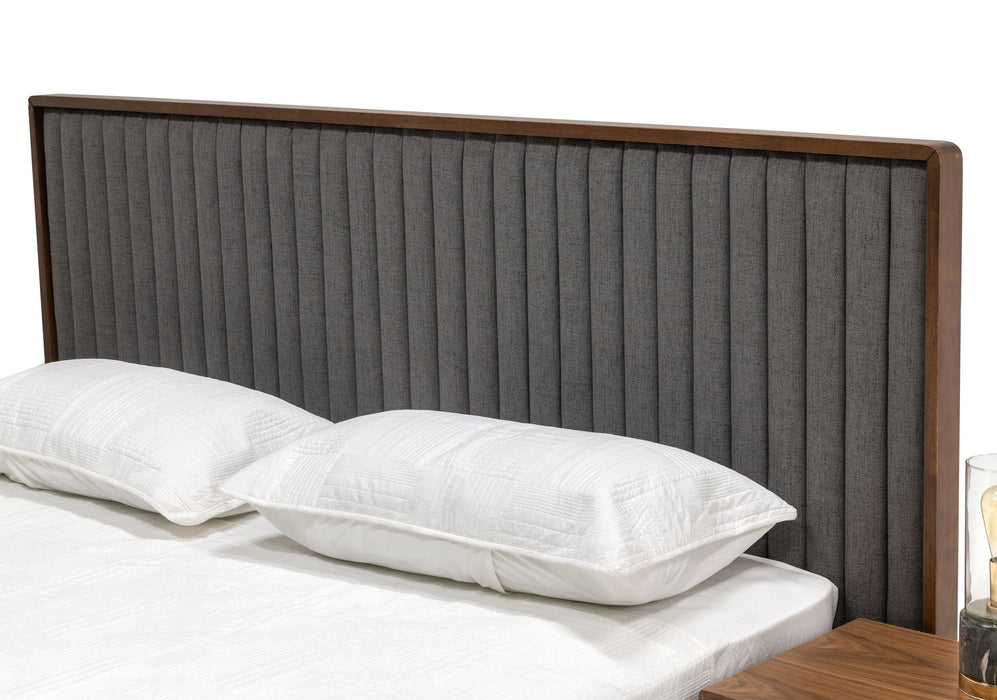 VIG Furniture - Nova Domus Metcalf - Mid-Century Walnut & Grey Eastern King Bed w/ Two Nightstands - VGMABR-120-BRN-BED-EK