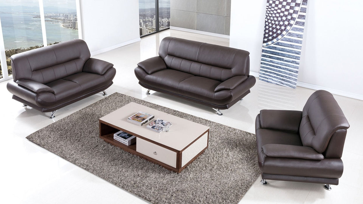 American Eagle Furniture - EK-B118 Dark Chocolate Genuine Leather Chair - EK-B118-DC-CHR