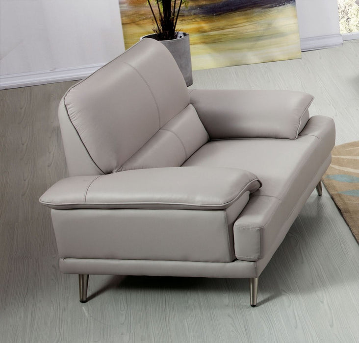American Eagle Furniture - EK523 Gray Top Grain Leather Chair - EK523-GR-CHR