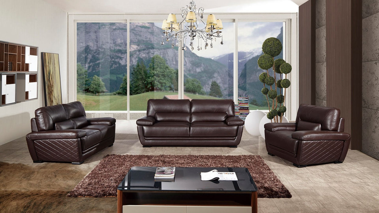 American Eagle Furniture - EK019 Dark Brown Italian Leather Chair - EK019-DB-CHR - GreatFurnitureDeal