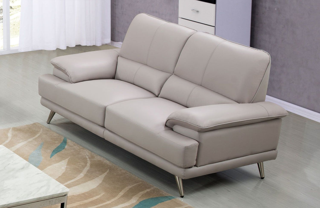American Eagle Furniture - EK523 Gray Top Grain Leather Loveseat - EK523-GR-LS